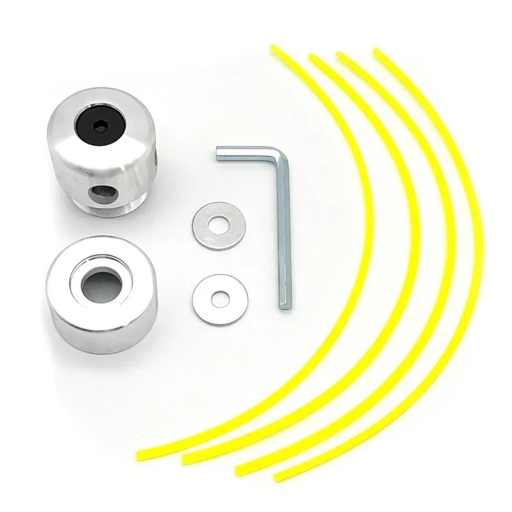 

1 шт. с 4 тросами Головка триммера для травы Нейлоновая Универсальная Головка для кустореза Алюминиевый сплав для газонокосилки Головка с леской для стрижки травы бежевый