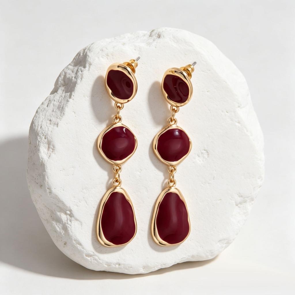 Wind Jewelry Enamel Drop Earrings Vintage Pendant Earrings Niche Design Versatile Elegant Studs for Women