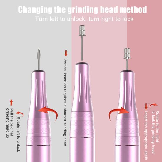 Electric Nail Polisher with 6 Attachments USB Manicure Tool for Fingernails And Toenails High Speed 35000RPM Nail Machine for Home And Salon Use