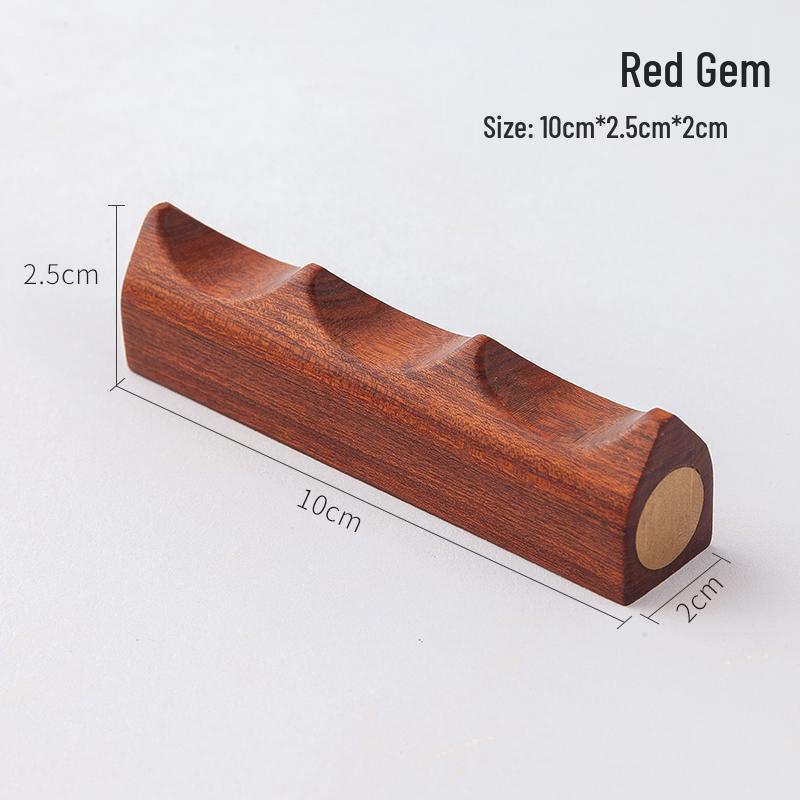 Yubao Pavilion Calligraphy Brush Holder: Ceramic Pen Rest & Solid Wood Stand - Scholar's Creative Pen Hanger, Four Treasures