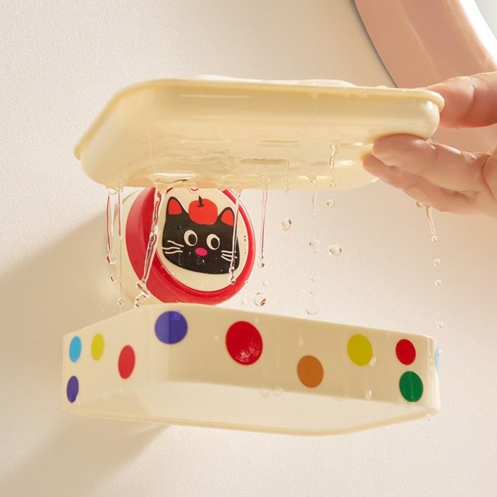 Cartoon Wandmontierte Seifenaufbewahrungsbox Kunststoff Seifenhalter Kreative Saugnapf Seifenbox Schlafsaal