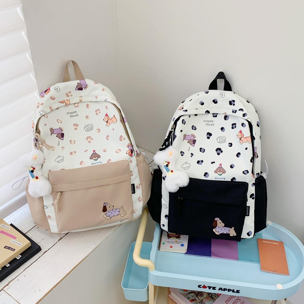 Schoolbag Korean new backpack female ins wind large capacity lightweight student schoolbag high value versatile contrasting color backpack