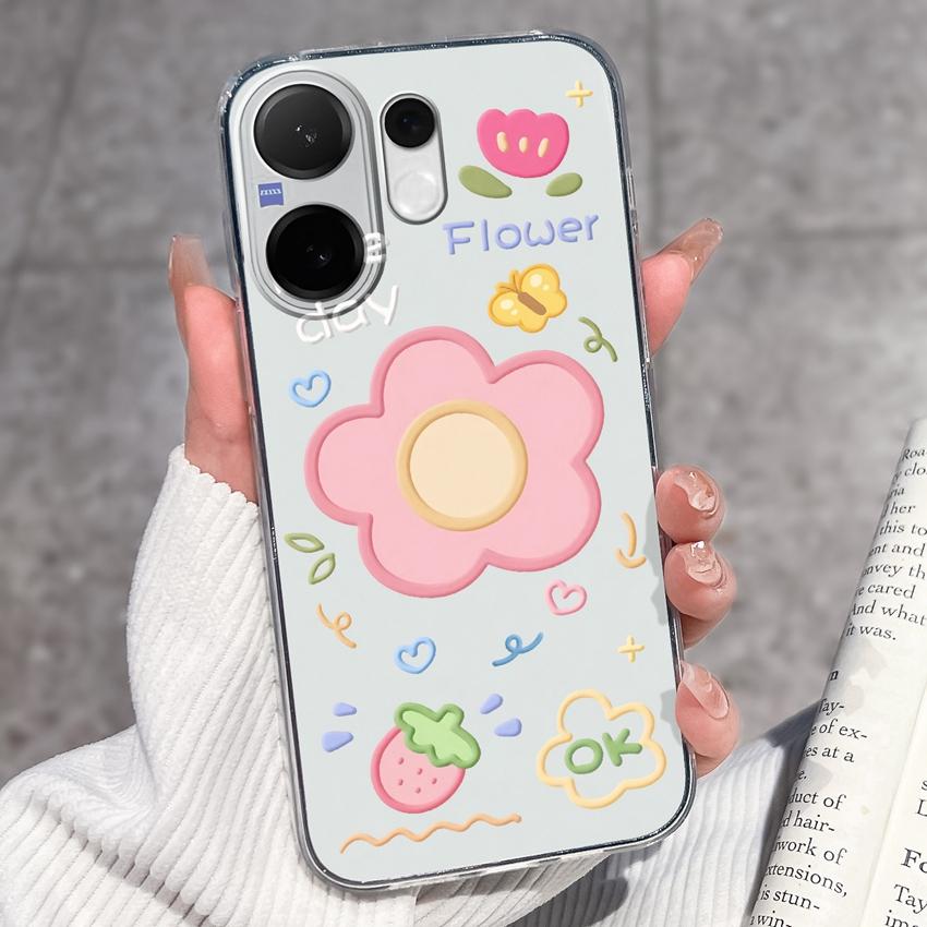 For Vivo V60 V50 V40 Lite V40e V30e V20 Pro SE Phone Case Beautiful Mountain Range Patterns Transparent TPU Anti Slip Soft Back Covers For Vivo Casing