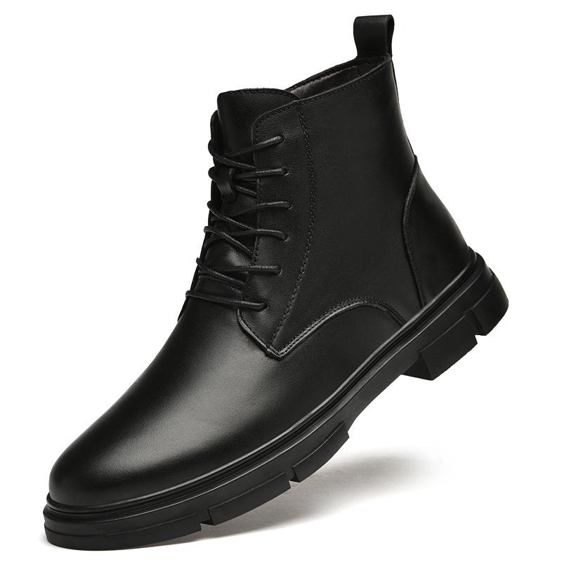 

Мужские ботинки мартин средней высоты осень 2025 новый тренд кожаные ботинки мужские британский стиль деловой кэжуал высокие кожаные туфли 44