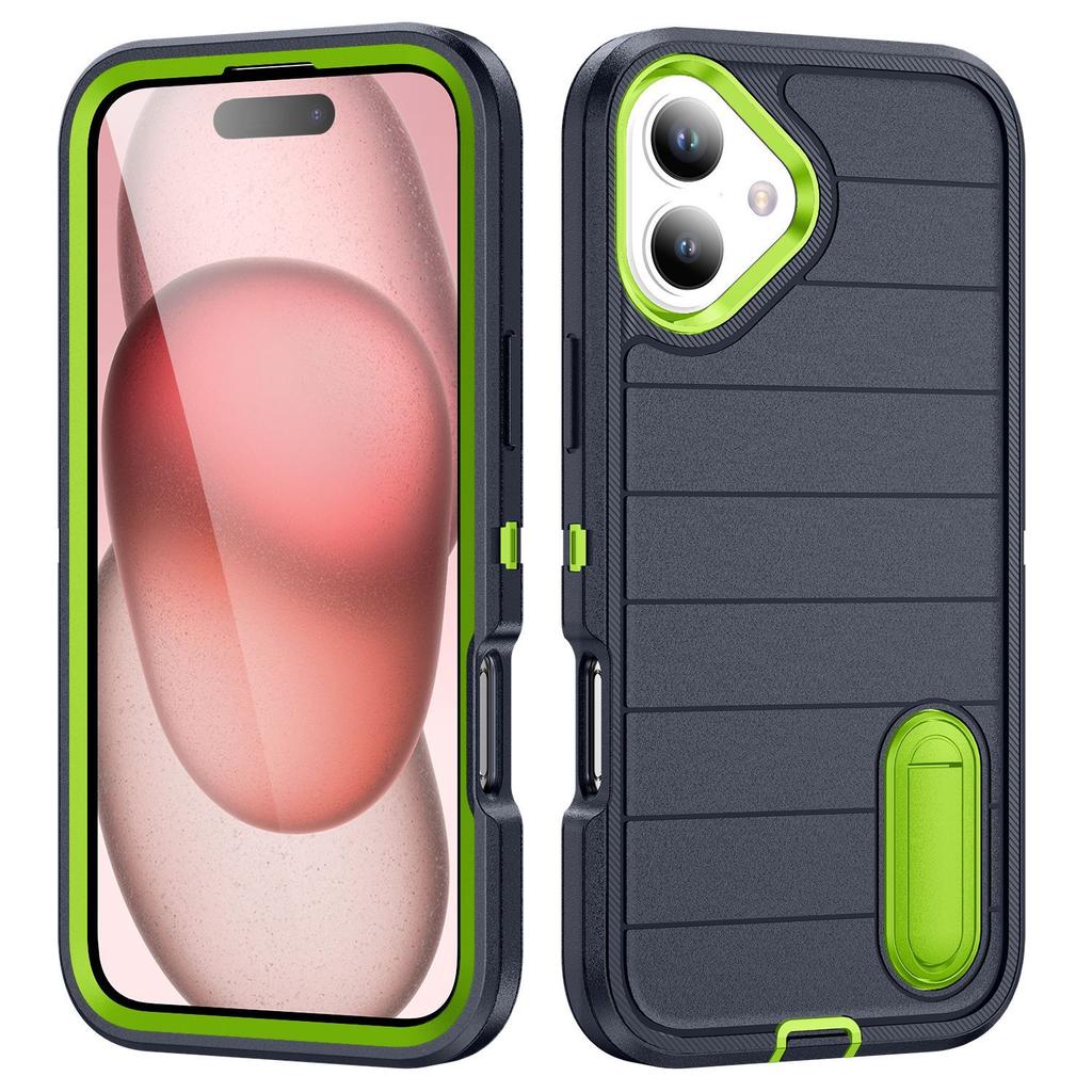 Source Phone Case Hidden PC Stand Protective Case Three In One Flat Stripe for Apple Phone Case