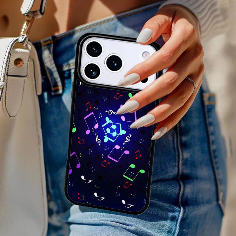 Music Notes soft Phone Case For iPhone 17 Air 14 15 13 12 Max Cover For Apple 16e 11 Pro Max Plus Coque