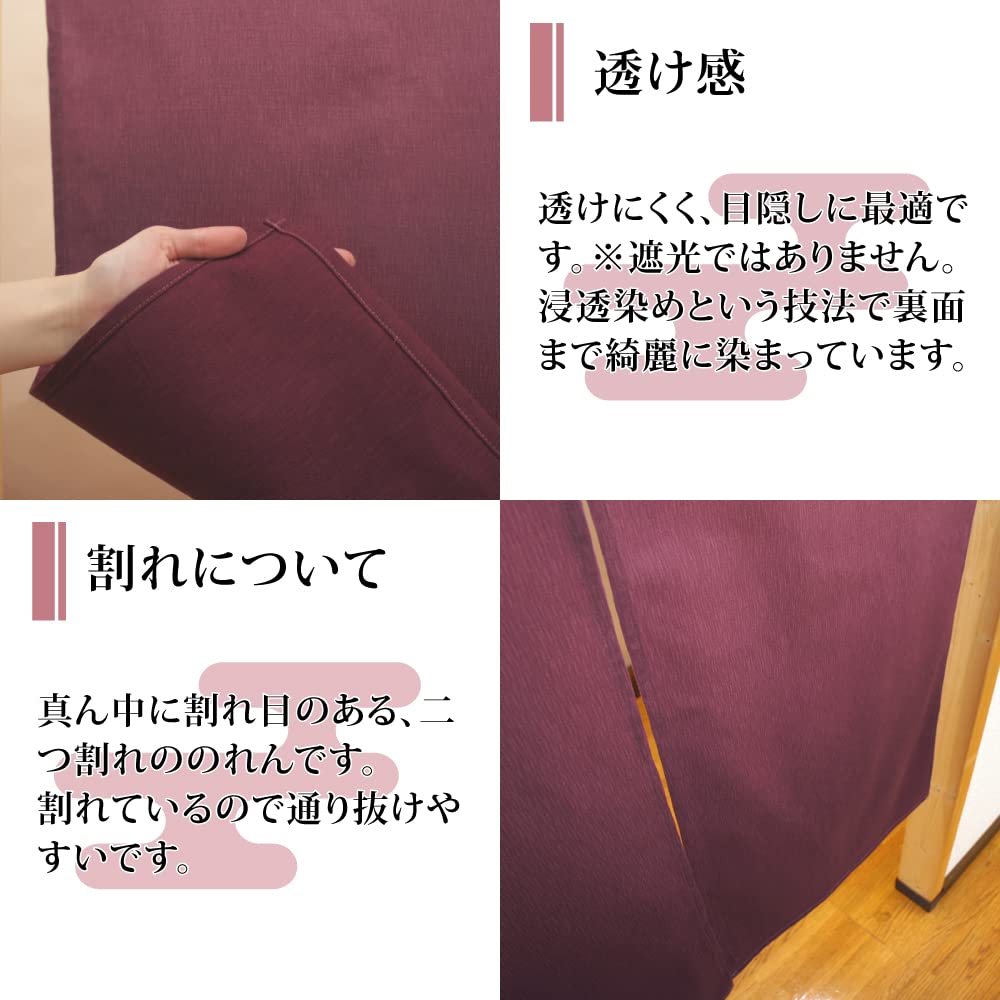Noren Kobo Noren Japanese Style Shop Curtain for Restaurants Dyed Width 85 X Length 150 Cm Permeable Circle Blur Red 10125