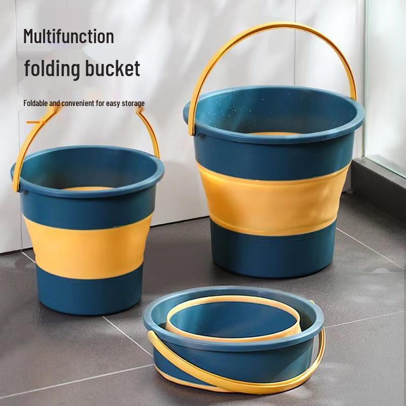 Large Portable Folding Bucket for Outdoor Fishing, Car Washing, and Household Use
