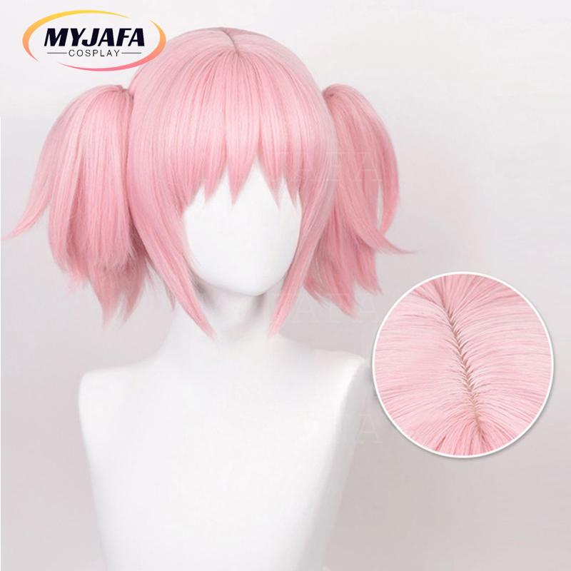Kaname Madoka Wig Puella Magi Madoka Magica Cosplay Wig 30cm Pink Hair With Double Ponytails Heat Resistant Hair Wigs