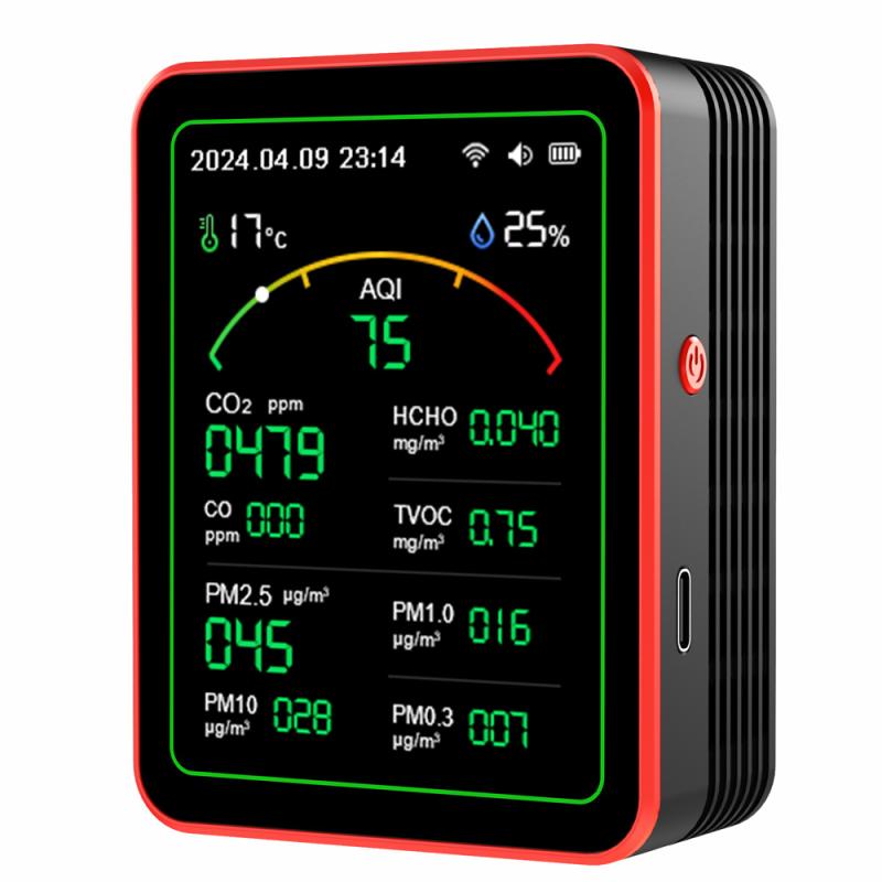 1 Piece Wifi 15 In 1 Tft Display Portable Aqi Pm0.3 Pm1.0 Pm2.5 Pm10 Co Co2 Tvoc Hchc Tester Home Air Quality Monitor