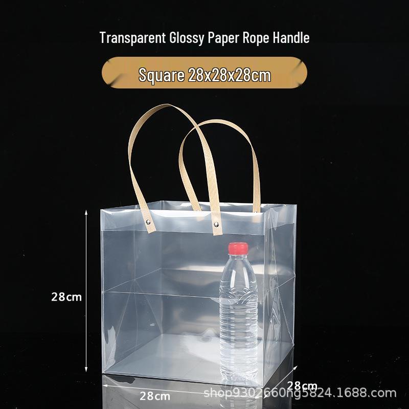 In Stock: Frosted PVC Transparent Tote Bag for Gifts and Souvenirs, Ideal for Christmas and Weddings