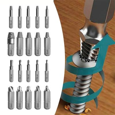 Σετ 10 Τεμαχίων 4mm/6.35mm Εξολκέας Κατεστραμμένων Βιδών Μύτες Δραπάνου Εξολκέας Γυμνωμένων Βιδών Για Εξάγωνες Βίδες Ανταλλακτικά Εξολκέα Σπασμένων Μπουλονιών