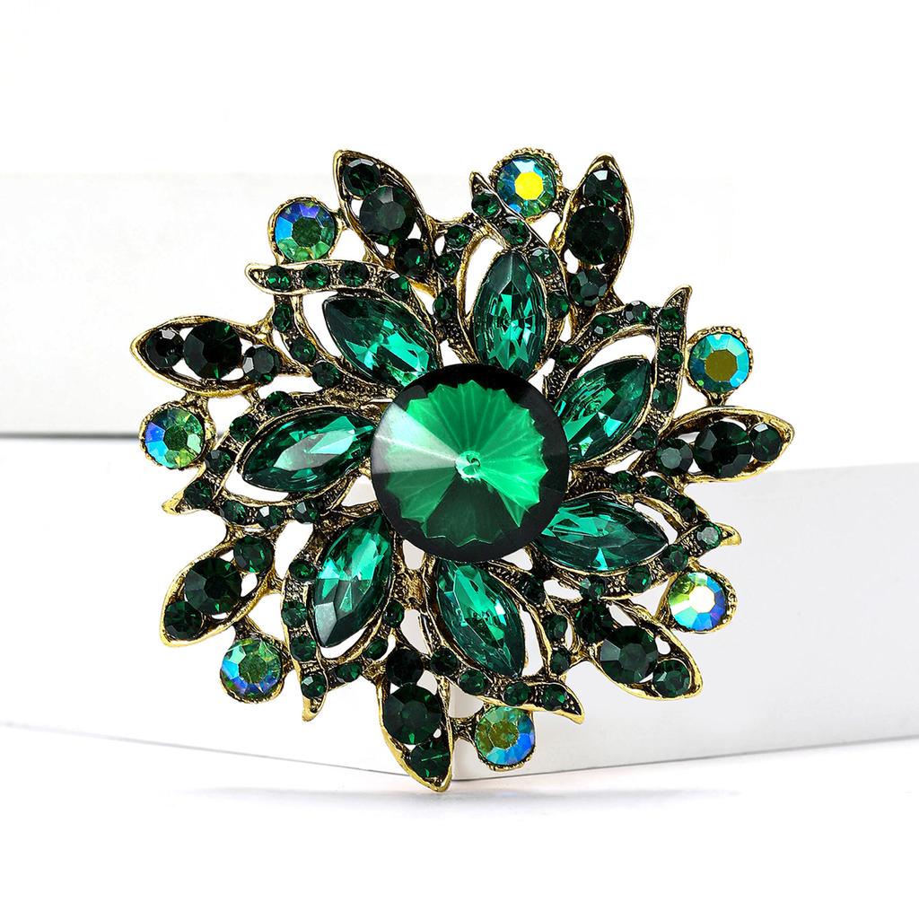 Popular Exquisite Alloy Rhinestone Glass Brooch High-End Temperament Women'S Suit Coat Corsage Jewelry Pin