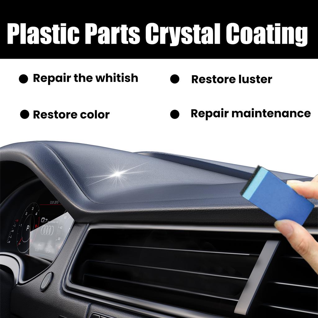 30~150ml Plastic Restorer for Car Easy To Use Plastic Part Refurbishment Crystal Coating Refurbish Agent with Sponge LongLasting