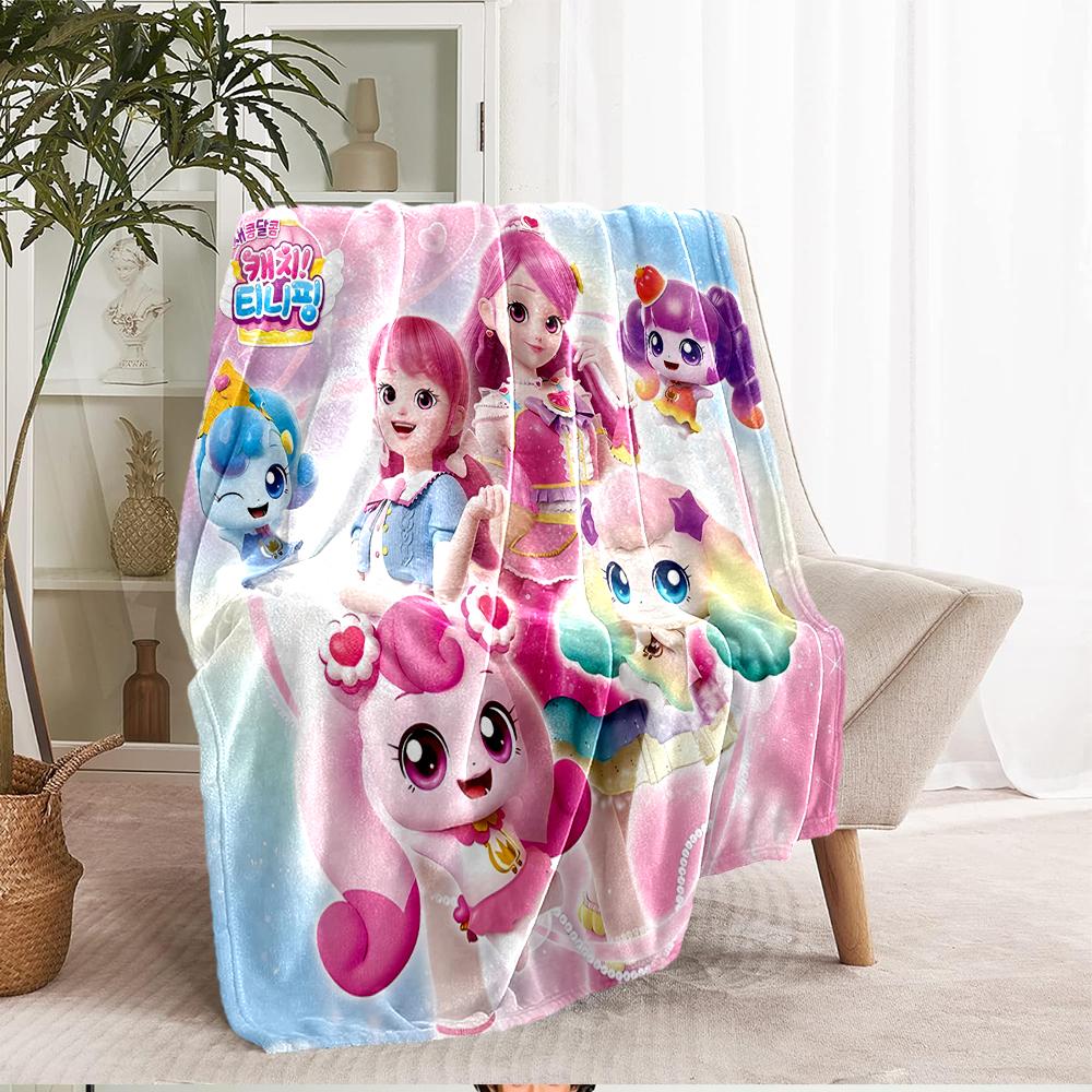 Twinkle Catch Teenieping Theme Printed Blanket - Perfect for Couch, Bed, Travel & Outdoor Use | Machine Washable, Cozy & Durable.