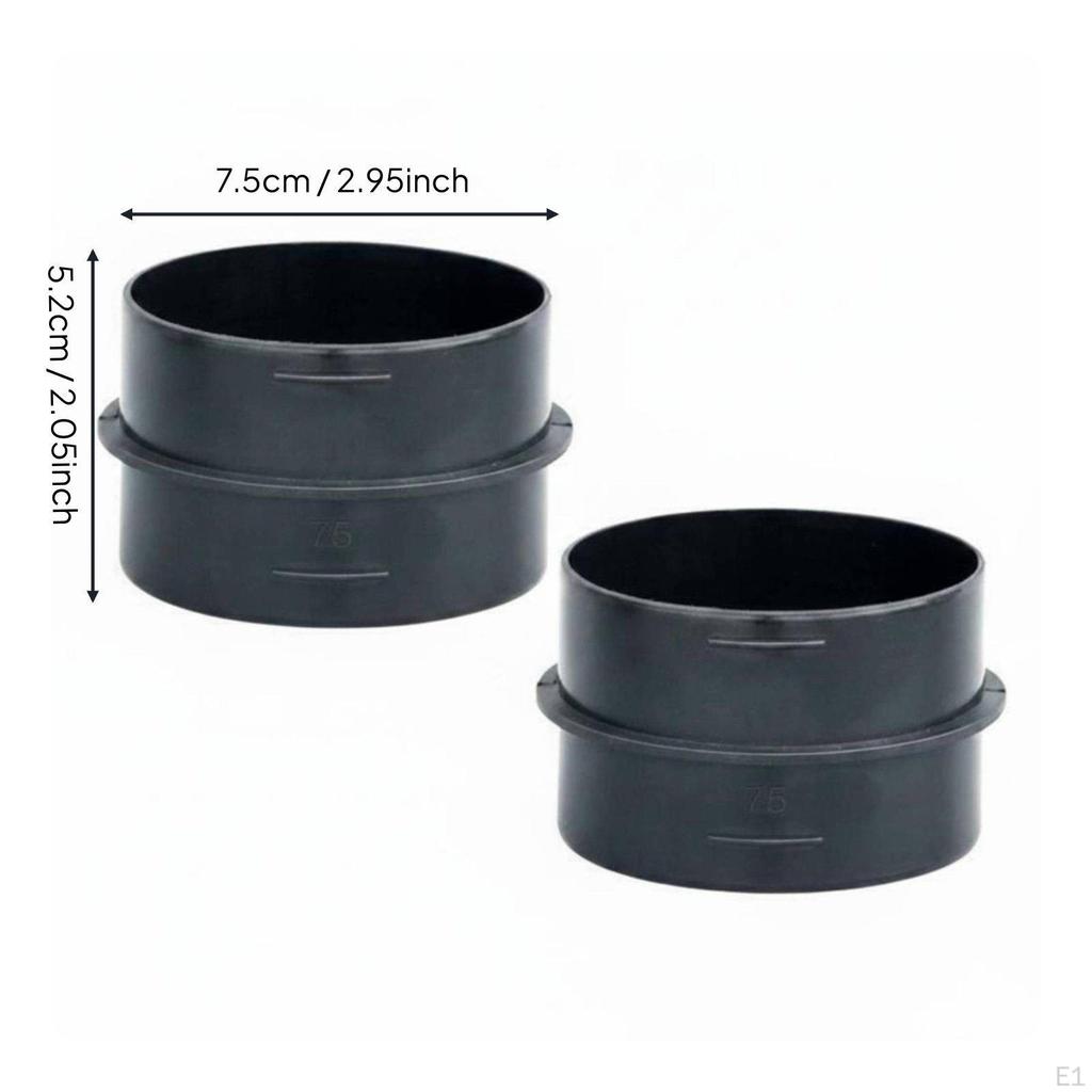 2 Pieces 75mm Air Duct Vent Joiner Connector Heat Resistant Short Straight Coupler Parking