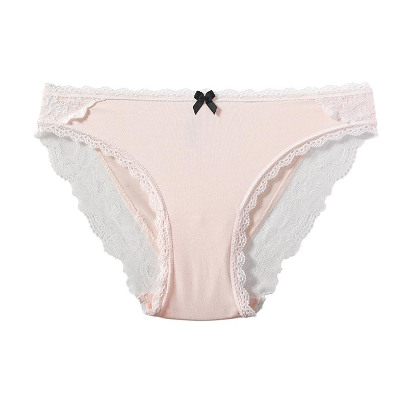 Women's Sexy Low-Rise Briefs Lace Patchwork Seamless Underwear Ice Silk Quick-Dry Body-Hugging Briefs