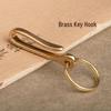 Handmade Pure Copper U-shaped Brass Keychain with Horseshoe Buckle & Lobster Claw Hook