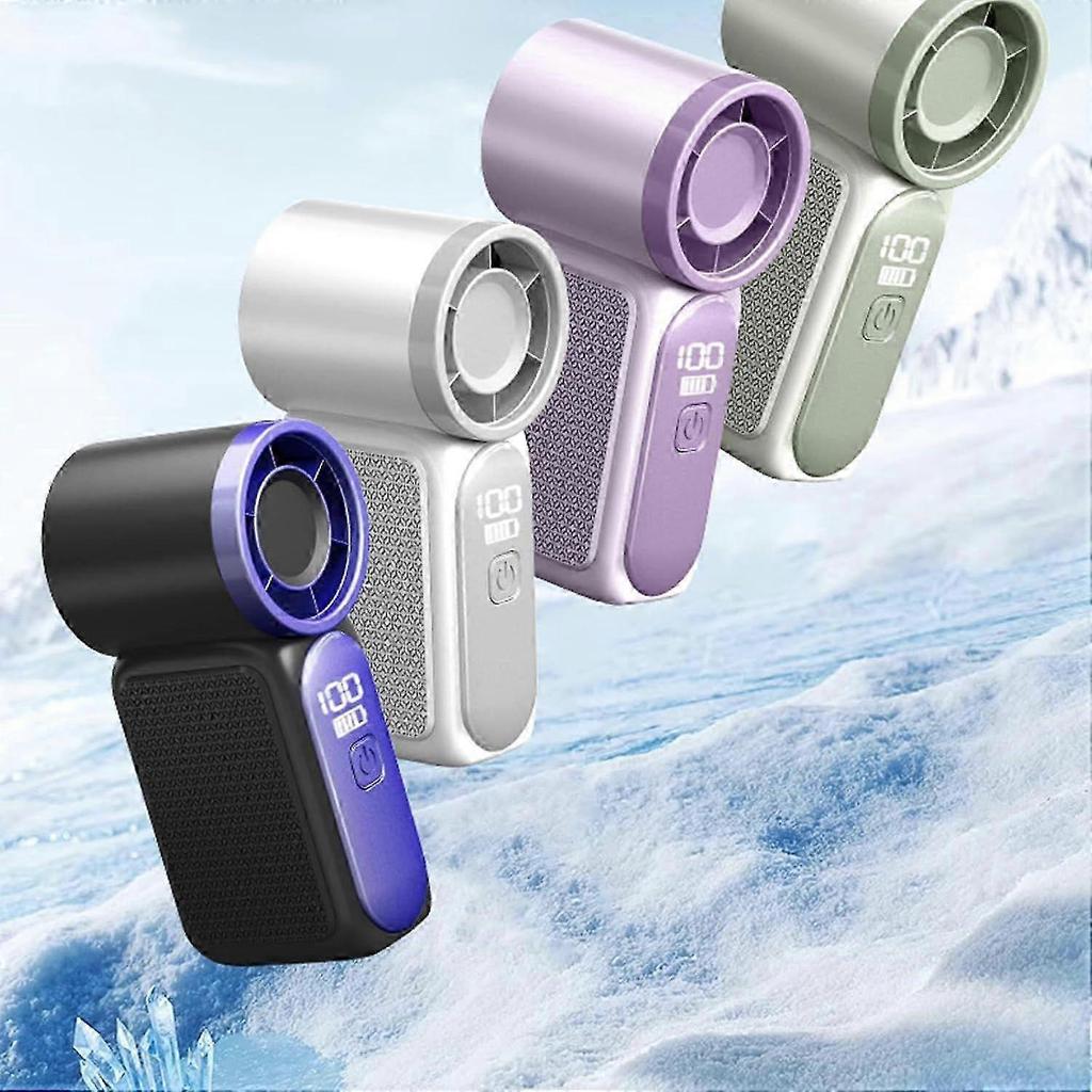 Mini Portable Handheld Fan, Adjustable Turbo Powerful Cooling Fan with LED Digital Display, 3000mAh Battery Rechargeable Personal Cooler for Women