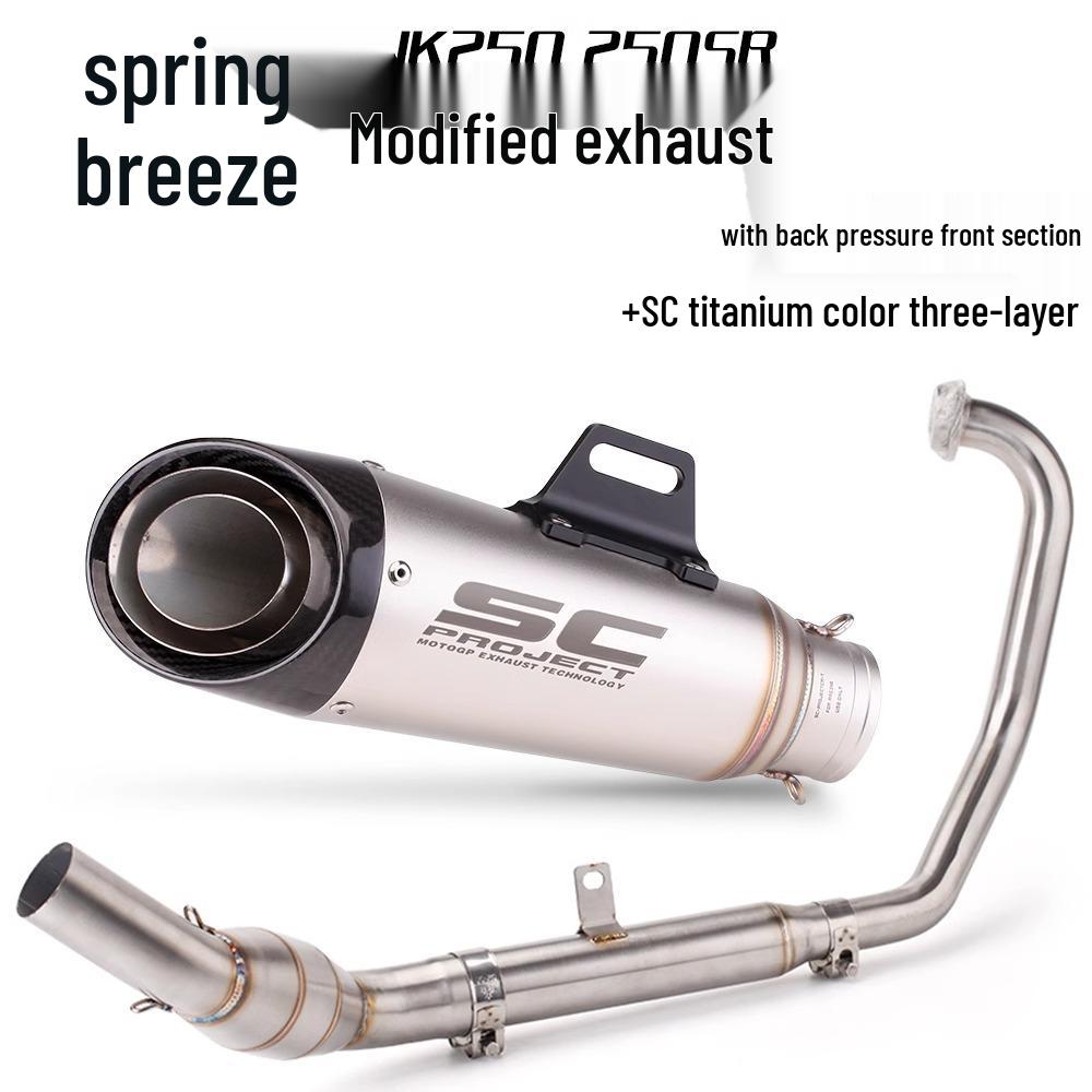 CFMOTO 250SR Complete Motorcycle Exhaust System: Front Pipe & Tail Muffler Set