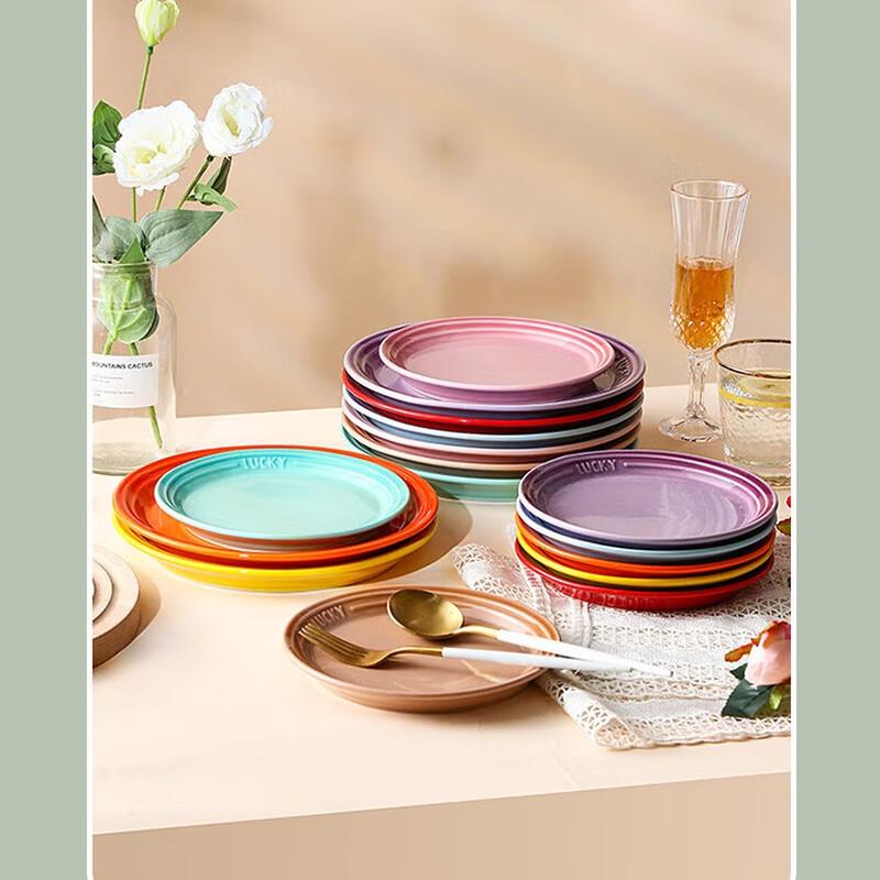 Gradient Rainbow Ceramic Dinner Plate 9 inch