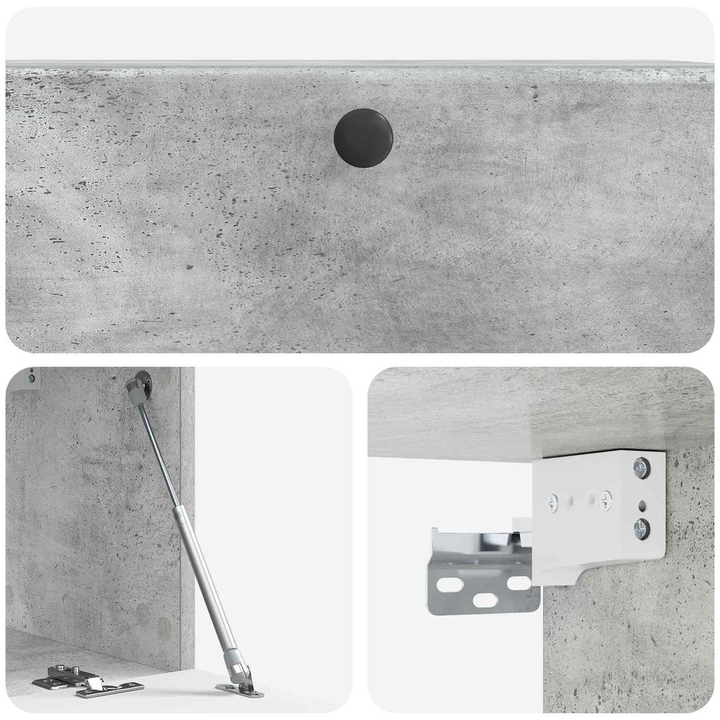 Wall Mounted TV Cabinet 78.5 x 31 x 30 cm Concrete Grey