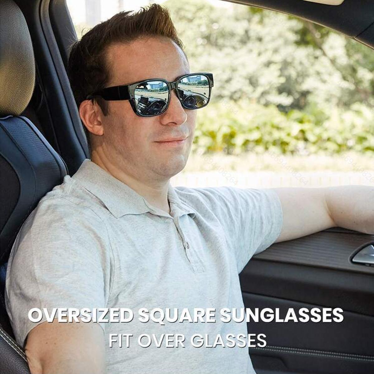 Bai Fen Bai Electronic 3C Men's Black Over Sunglasses Polarized Sunglasses For Myopia Uv Protection Driving Sunglasses