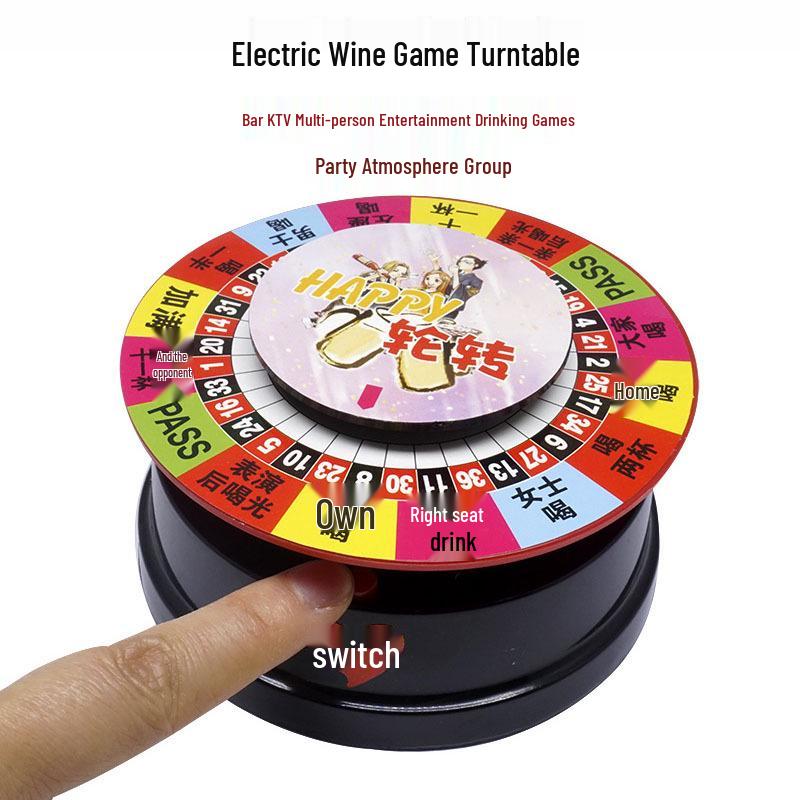 Electric Drinking Game Spinner: New Year Party Russian Roulette Wheel for Bar and KTV Entertainment