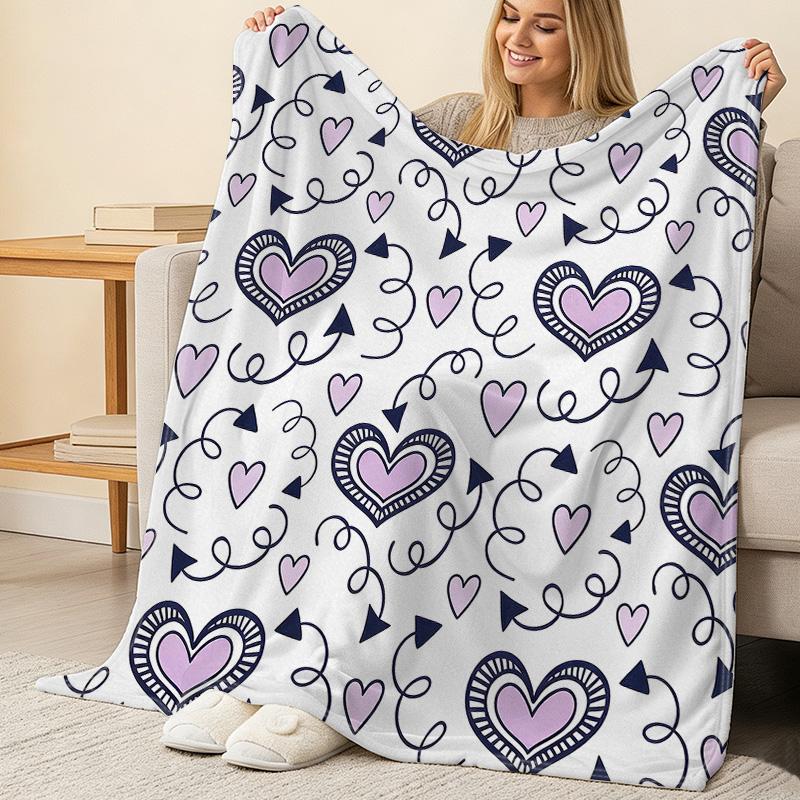 Flannel Fleece Throw Blanket High-Density Soft Cozy Warm, Ideal for Home & Car, Perfect Valentine's Day Gift