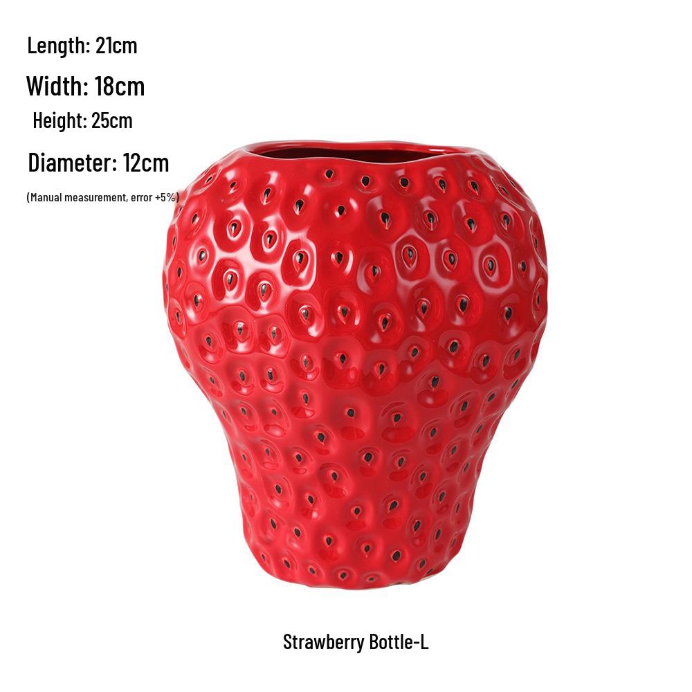 Čínská červená keramická váza ze poloviny století - Novoroční speciální ozdoba pro obývací pokoj nebo svatební aranžmá ze sušených květin