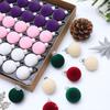 30pcs/set 3cm Christmas Bauble Velvet Decoration Flocking Small Size Christmas Spheres Ornaments Xmas Hanging Ornaments