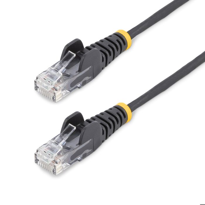 Câble réseau - STARTECH - 0.5M SLIM CAT6 - Noir - 28 AWG - Fil de cuivre de 0,25 mm²