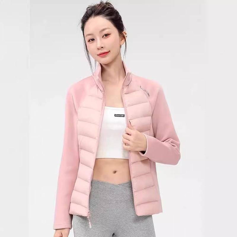 Womens Lightweight Down Jacket With Stand Collar 90% White Duck Quick-Dry Outdoor Yoga Coat Winter