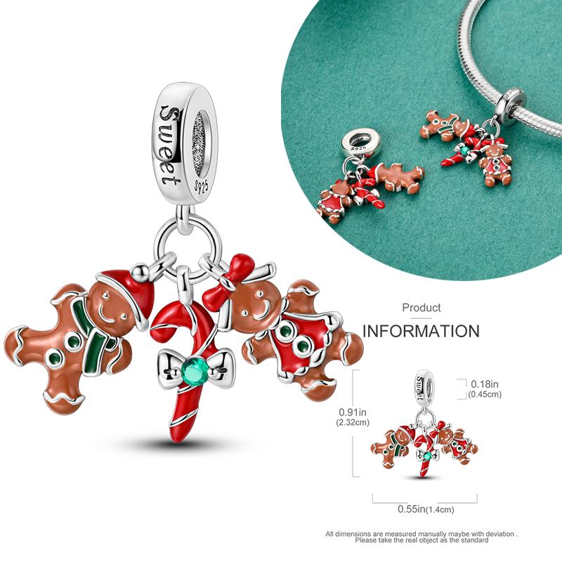Copper Charms Winter Series Beads Snowman Penguin Pendant Fit Women Original Bracelet Christmas Diy Jewelry Dangle