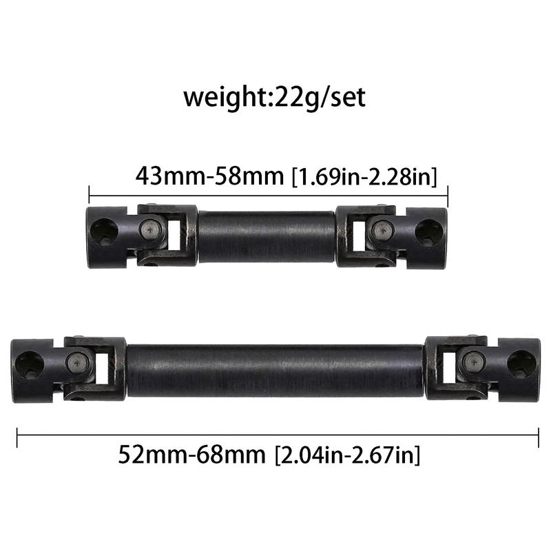 RC Center Drive Shafts Steel Driveshafts for SCX24 Upgrades AXI00001 C10 AXI00002 JLU AXI00006 1/24 Scale RC Crawler Car