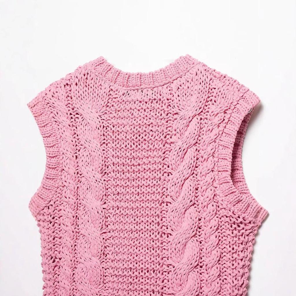 TAOP&ZA Damen Frühling Floral Geknöpfter Strickweste