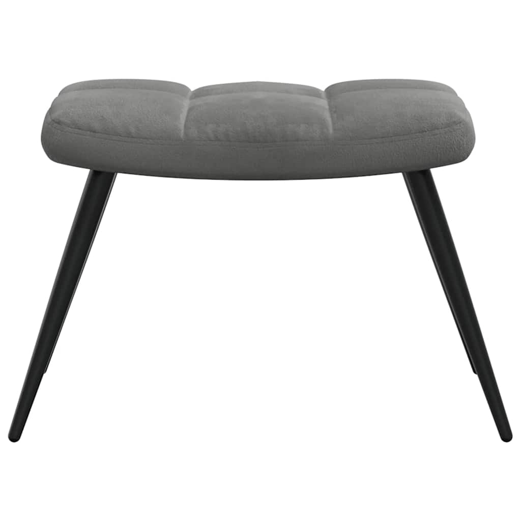 Relaxation Armchair with Footstool Dark Grey Velvet