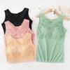 Thermal Tank Top for Women V Neck Sleeveless Camisole Top with Padded Bra Winter Warm Undershirt High Stretch Base Layer