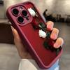 Wine Red Rose White Rose Phone Case For iPhone 17 16 15 14 Pro Max 13 12 11 XS X XR 7 8 Plus 16E 17 Anti-fall Cover
