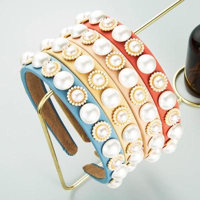 Brida de păr de damă, rotundă simplă, cu flori de perle, agrafă de păr vintage baroc cu margini fine