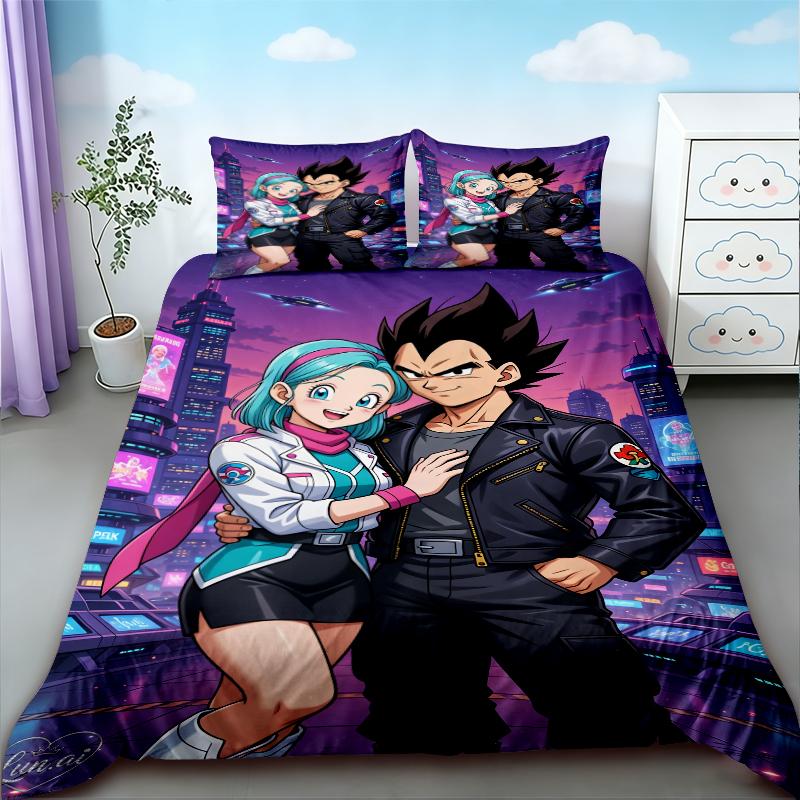 Duvet Cover Anime Pattern Dragon Ball Bedding Set Child Baby Duvet Cover Sets Bedclothes Twin Single King Kids Adult Gift Soft