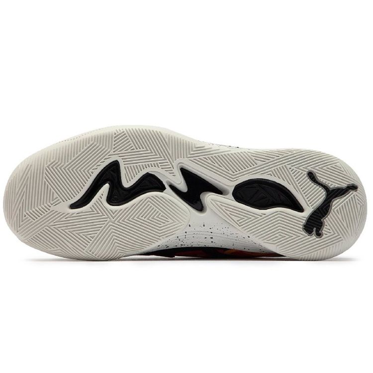 Puma Trc Blaze Court Round Toe Lace-Up Shock Absorbing Non-Slip Durable Low-Top Basketball Shoes Unisex Sneaker Black Red Blue 377296-01