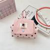 Mini Earphone Storage Bag Flip Cover Snap Button Coin Purse Cartoon Polka Dot Contrast Color Jewelry Lipstick Protective Pouch