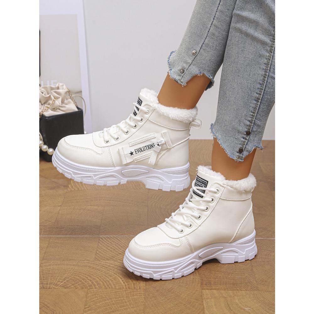 Stivali Donna Taglie Forti Autunno Inverno Scarpe in Cotone Stivaletti Sportivi Casual Scarpe Alte Foderate in Pile