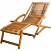 Day and Night - Day and Night Garden Lounger with Footrest Made of Solid Acacia Wood