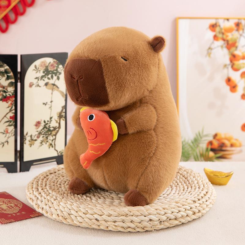 

Large Koi Capybara Plush Pillow Doll – Ideal Gift for Girls 25 cm (0.17 kg)