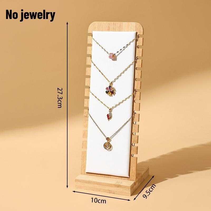 1pcs Jewelry Display Rack Necklace Hanging Bamboo and Wood Jewelry Bracelet Storage Rack Sweater Chain Storage