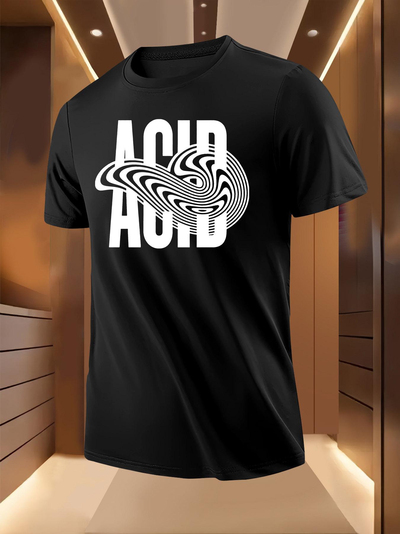 ACID Graphic Print Tshirt - Lightweight Breathable Polyester XL