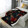 Snowflake Red Bokeh Microfiber Flannel Cover Blanket Bedroom Living Room Sofa Soft And Comfortable Home Decoration