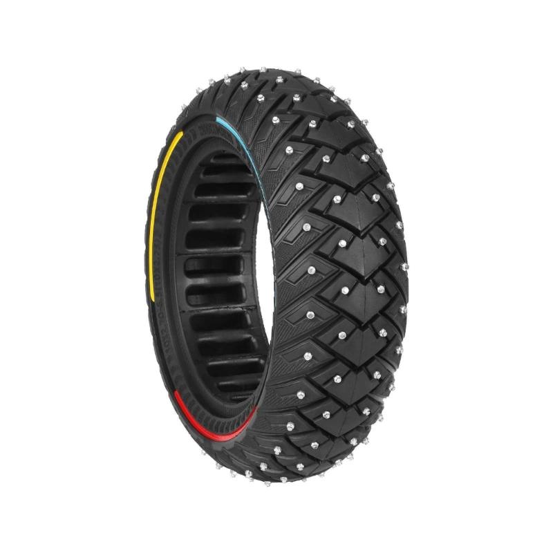Nonslip Studded Offs Road Solid Tire Thicken Rubber Tubeless Tire with Antislip Screws, 10Inches Electric Scooter Tire